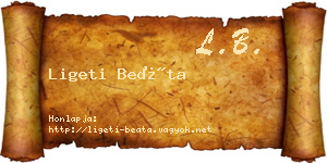 Ligeti Beáta névjegykártya