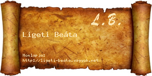 Ligeti Beáta névjegykártya