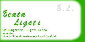 beata ligeti business card